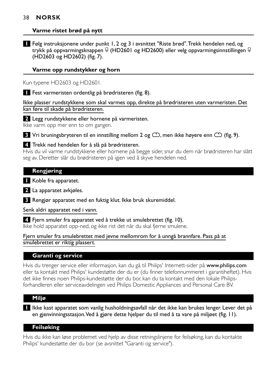 Philips HD2603 User Manual | Page 38 / 60