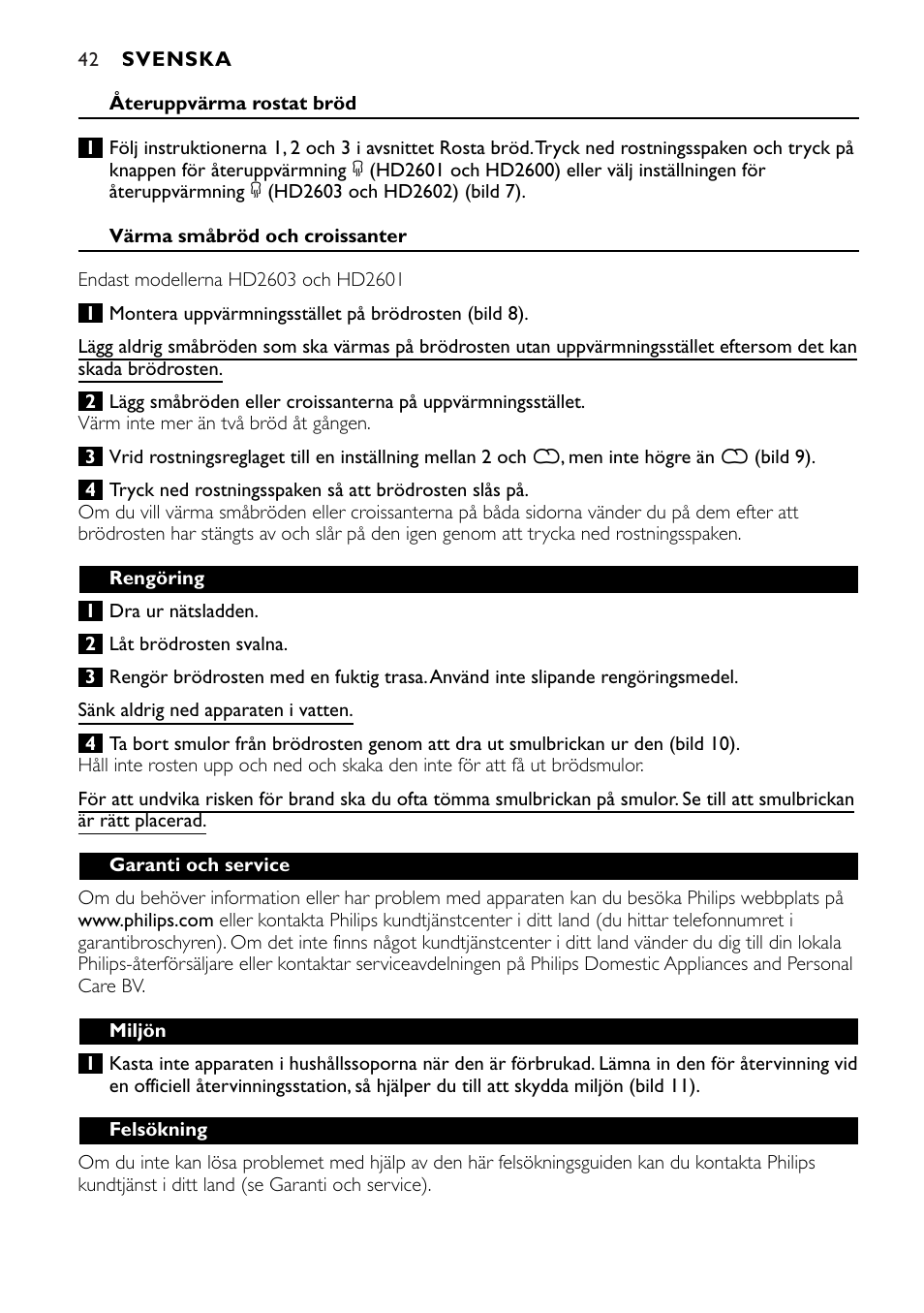 Philips HD2603 User Manual | Page 42 / 60