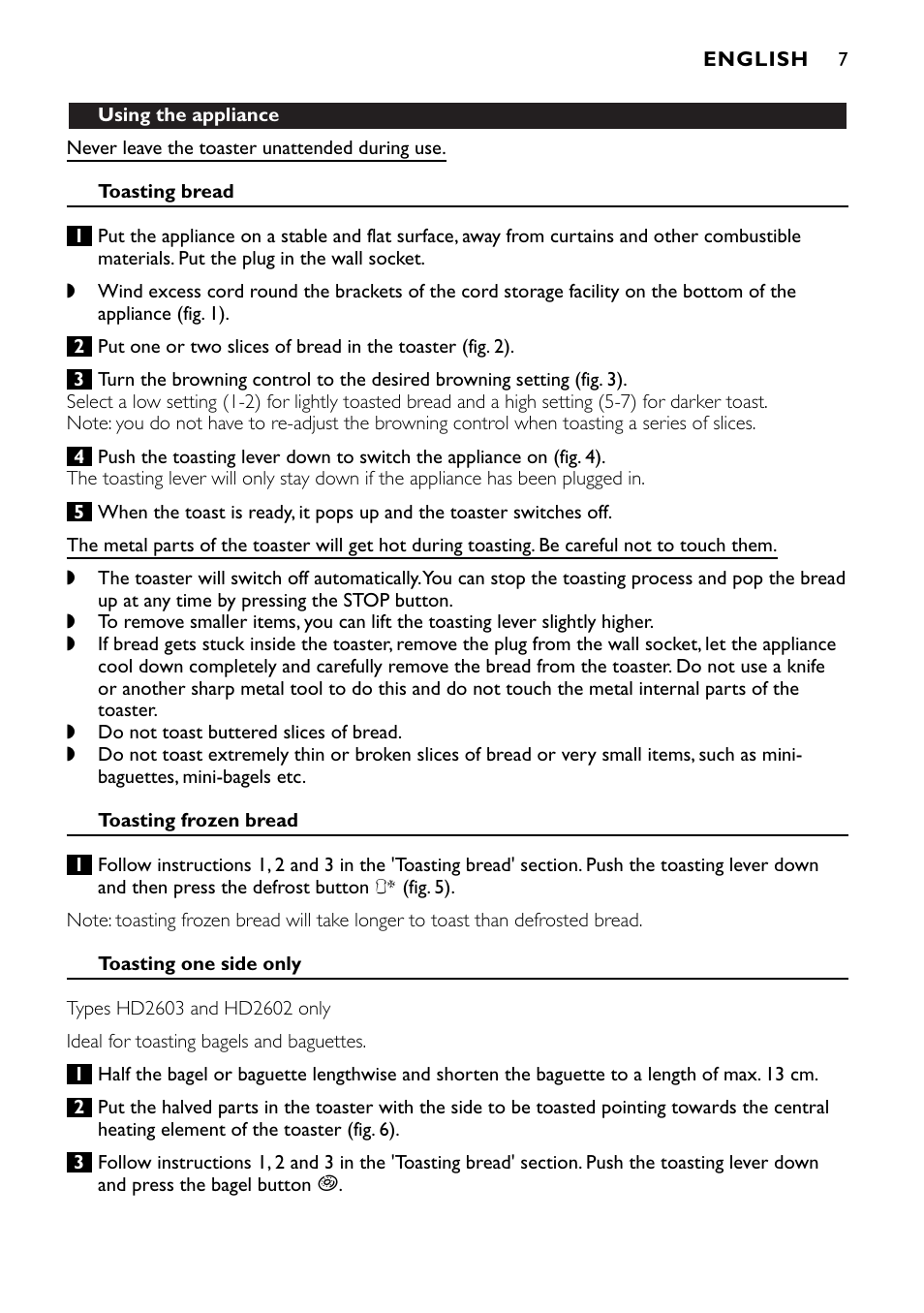 Philips HD2603 User Manual | Page 7 / 60