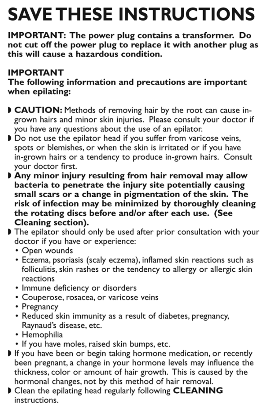 Save these instructions | Philips HP6378 User Manual | Page 3 / 11