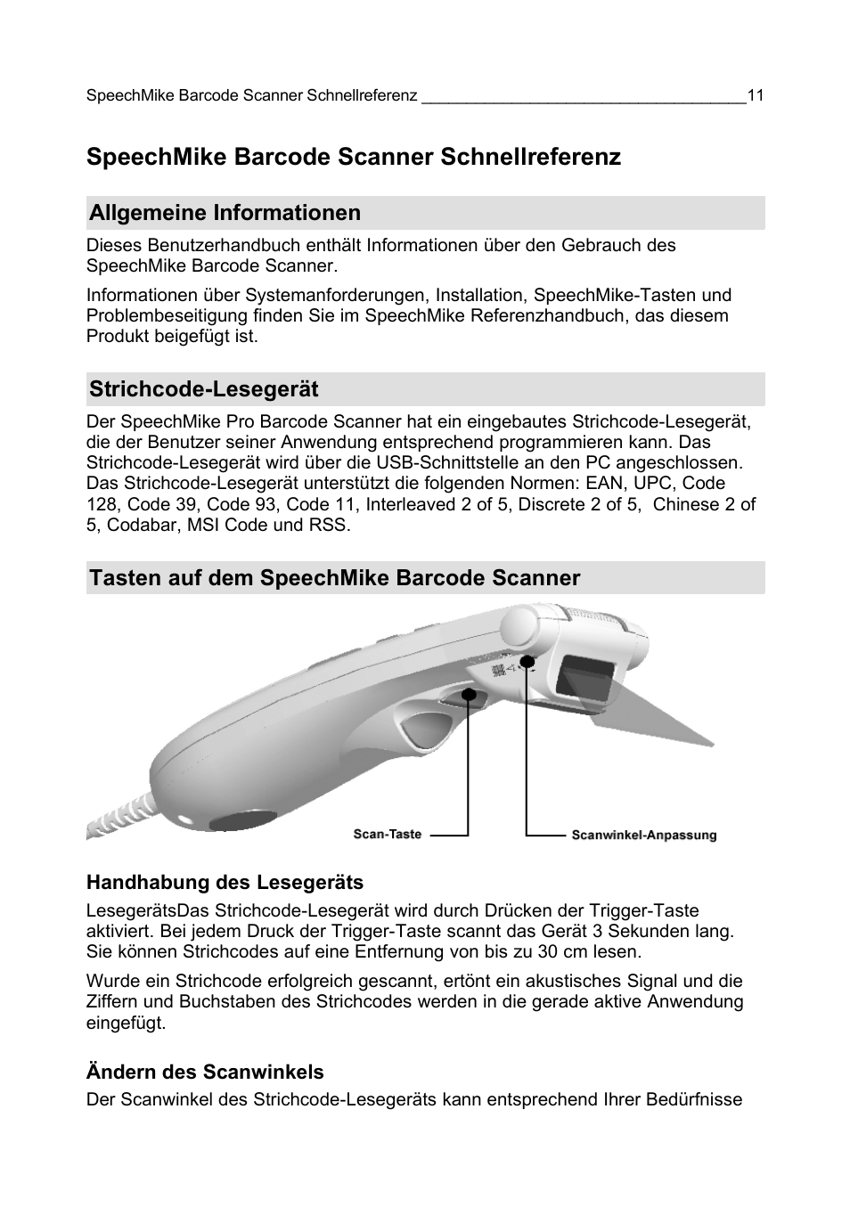 Speechmike barcode scanner schnellreferenz | Philips LFH 5284 User Manual | Page 11 / 22
