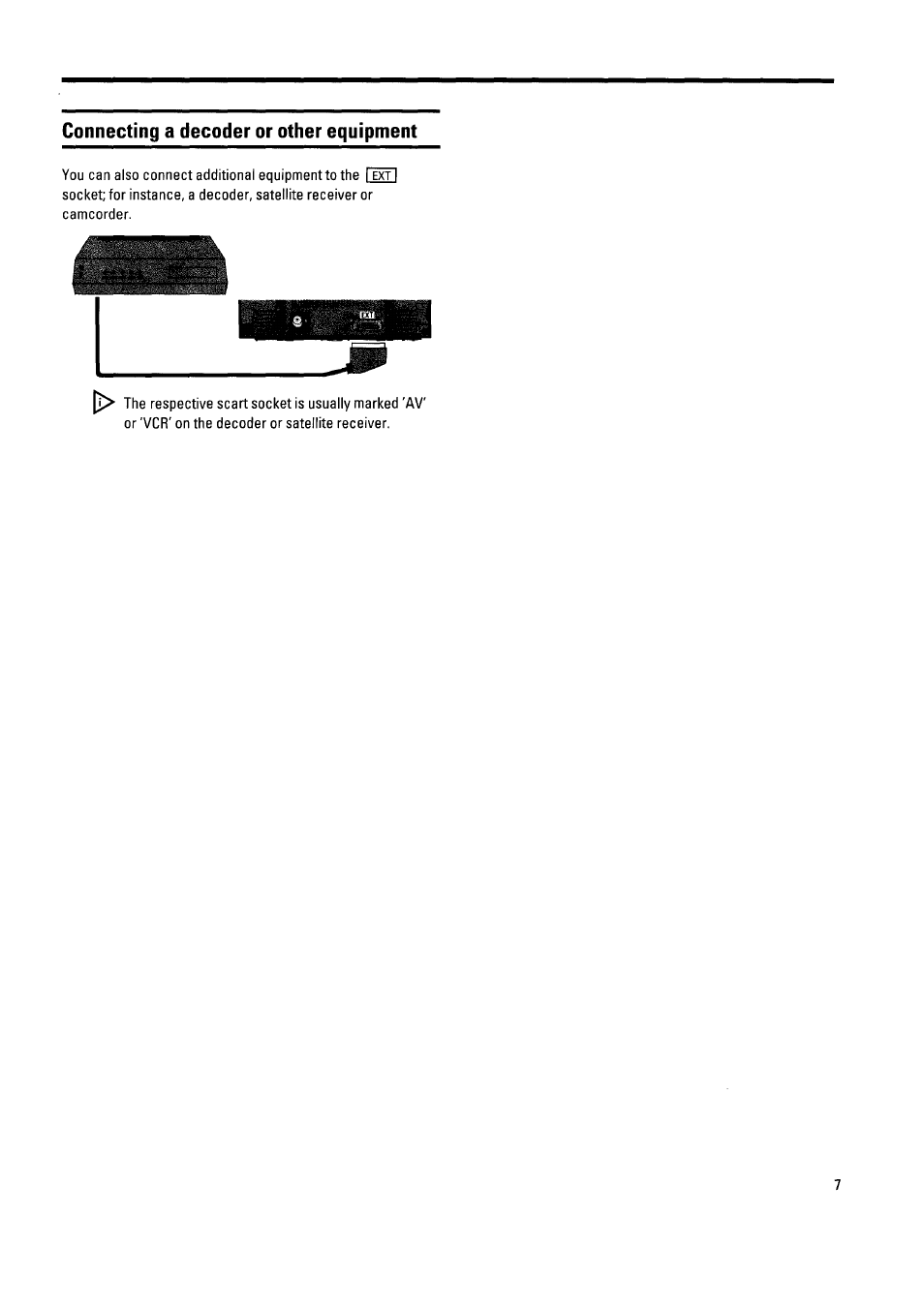 Connecting a decoder or other equipment | Philips 21PV340/07 User Manual | Page 11 / 36