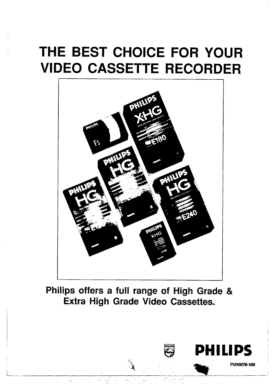 The best choice for your video cassette recorder | Philips VR350 User Manual | Page 29 / 29
