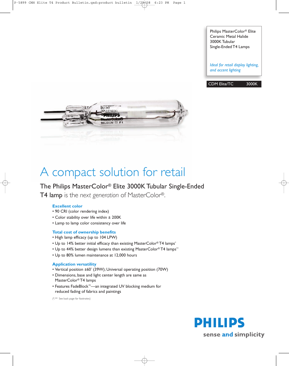 Philips P-5899-A User Manual | 2 pages