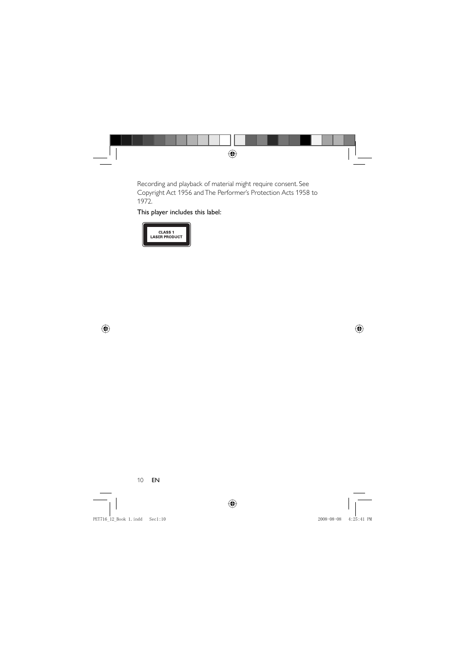 Philips PET716/12 User Manual | Page 10 / 34