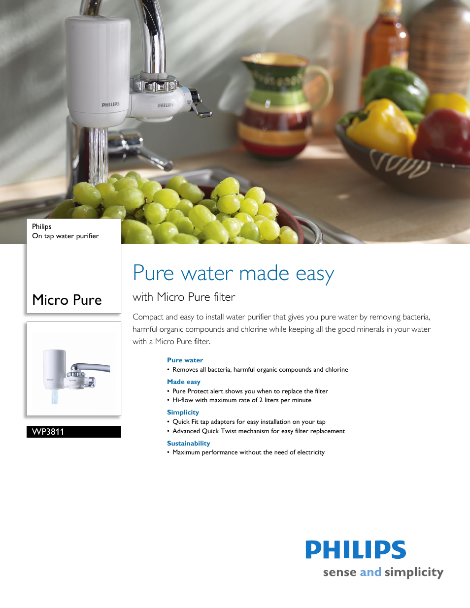 Philips WP3811 User Manual | 2 pages