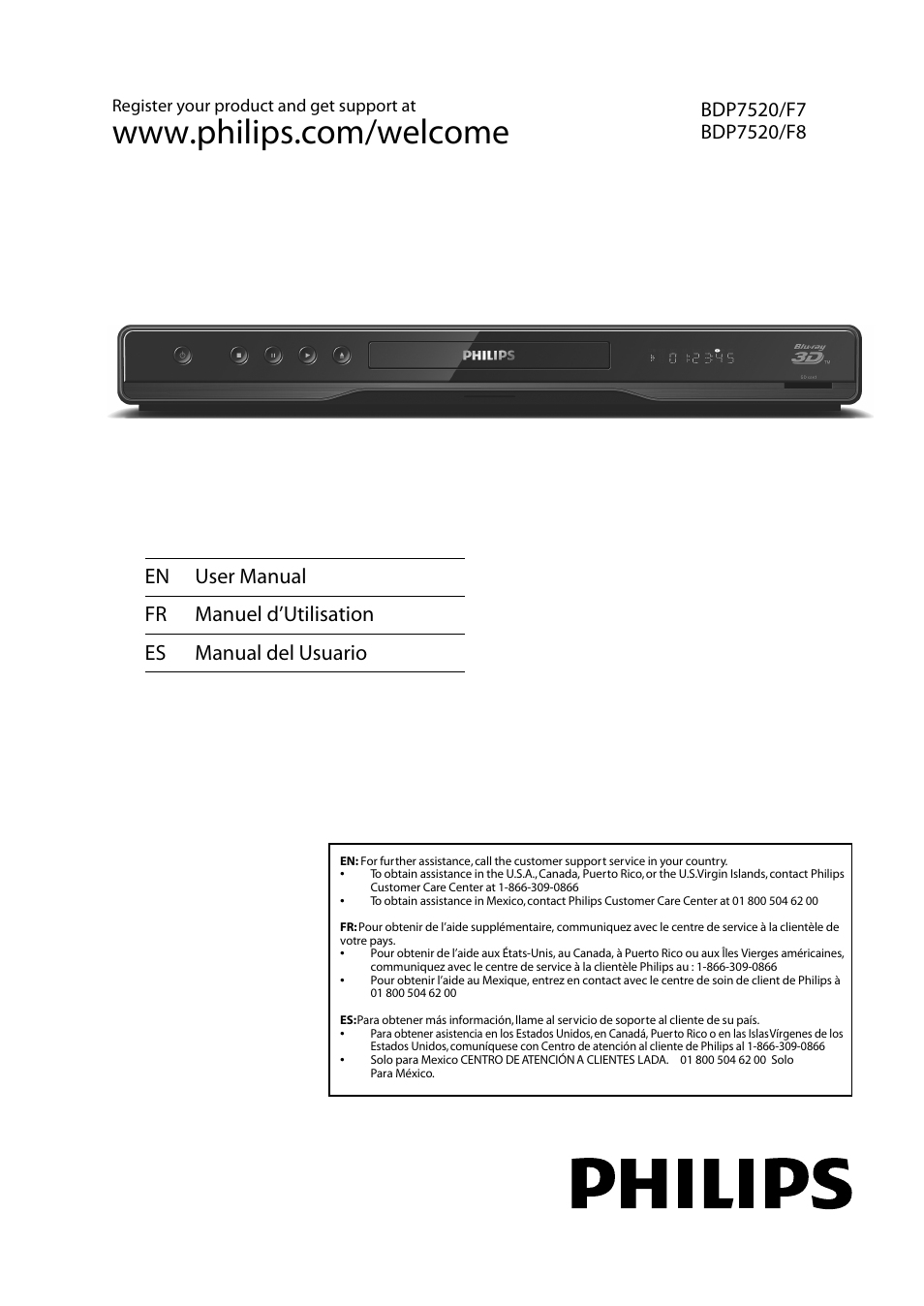 Philips BDP7520/F7 User Manual | 74 pages