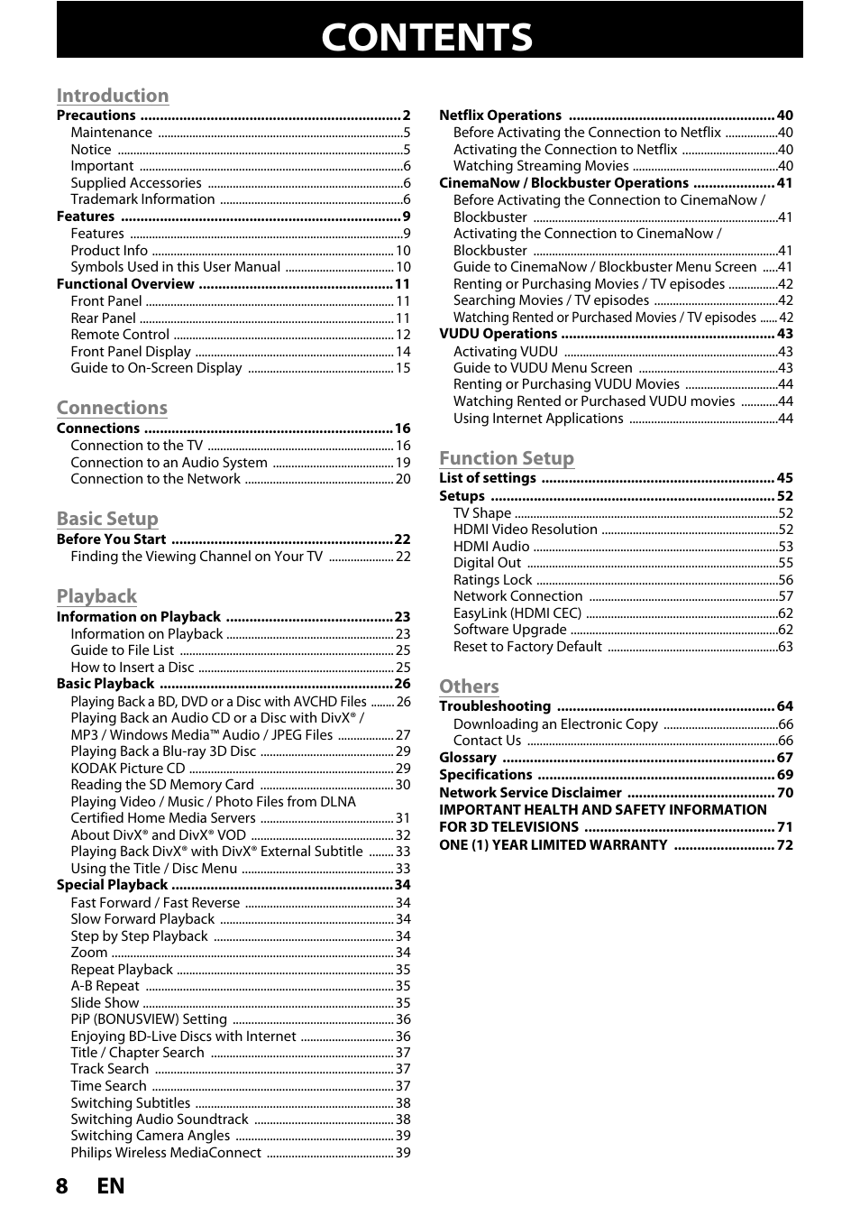 Philips BDP7520/F7 User Manual | Page 8 / 74