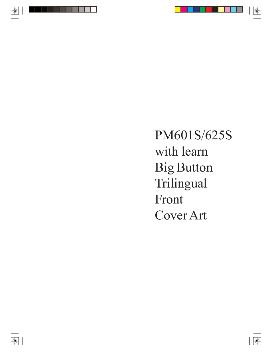 Philips Trilingual Front CoverArt PM601S User Manual | 29 pages