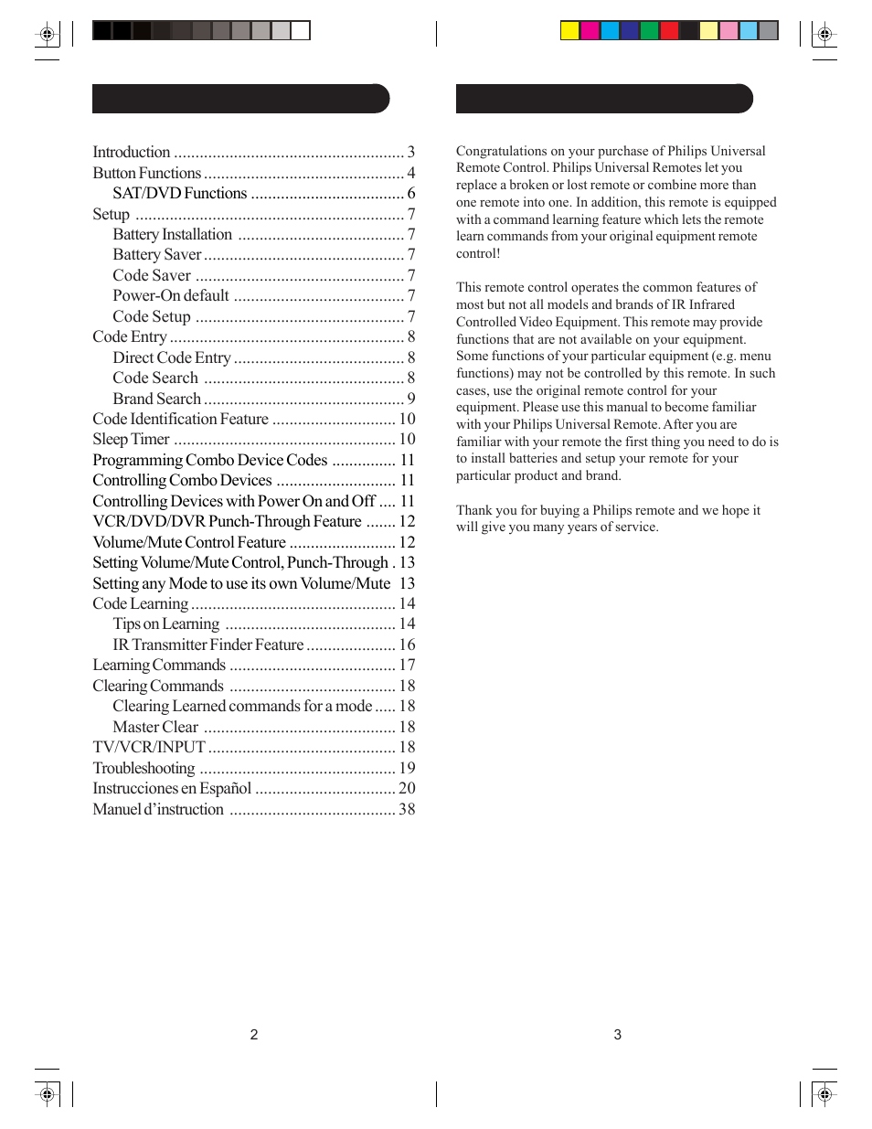 Philips Trilingual Front CoverArt PM601S User Manual | Page 2 / 29