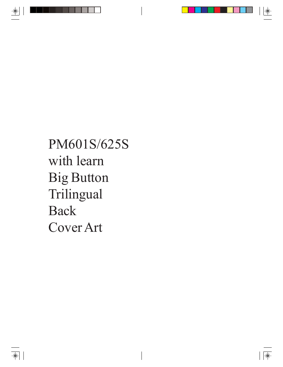 Philips Trilingual Front CoverArt PM601S User Manual | Page 29 / 29