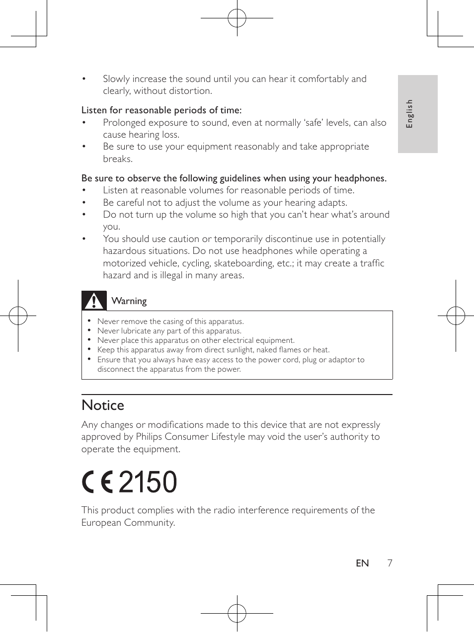 Notice | Philips HK-1032-DS8550 User Manual | Page 6 / 23