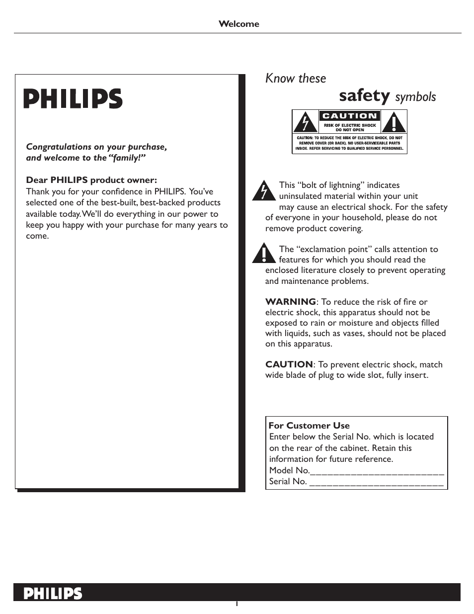 Safety, Know these, Symbols | Philips 37HF7005 User Manual | Page 7 / 33