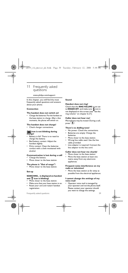 11 frequently asked questions | Philips CD 155 User Manual | Page 41 / 46