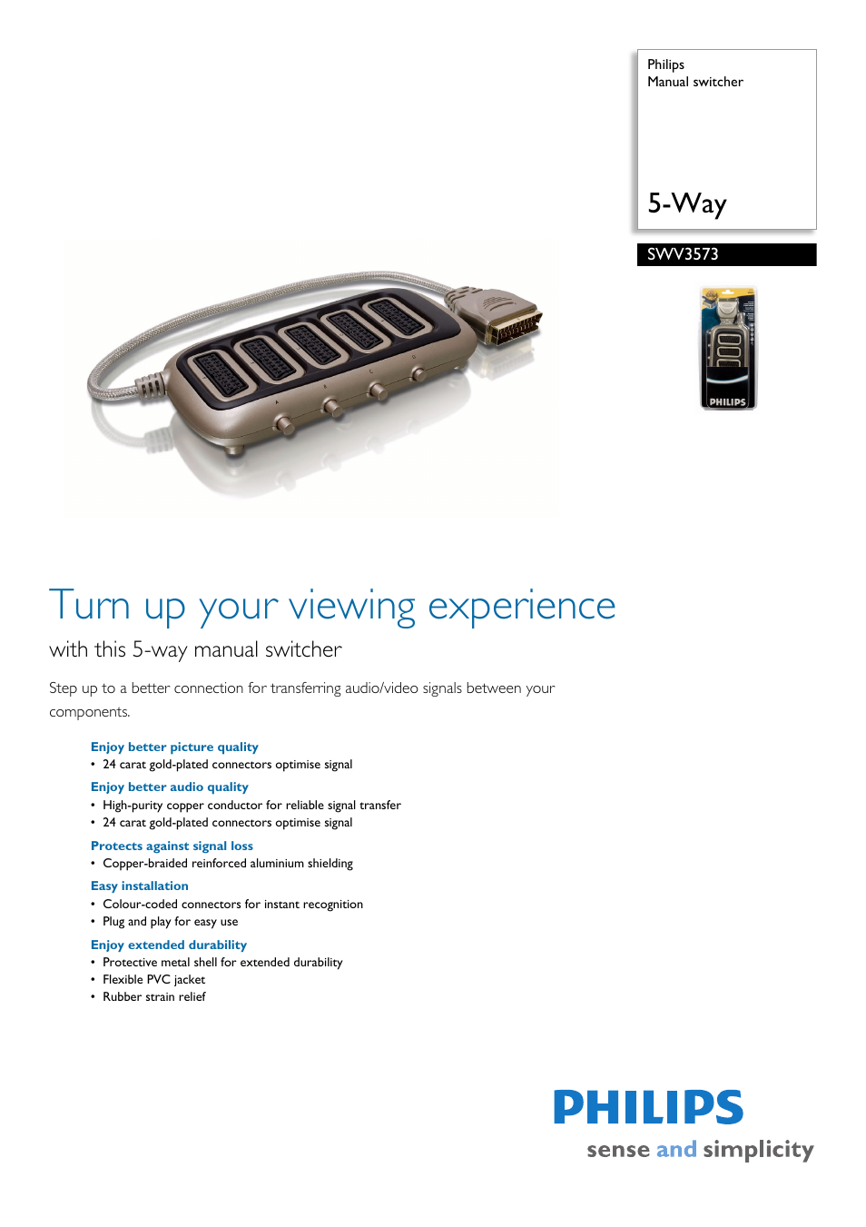 Philips SWV3573/10 User Manual | 2 pages