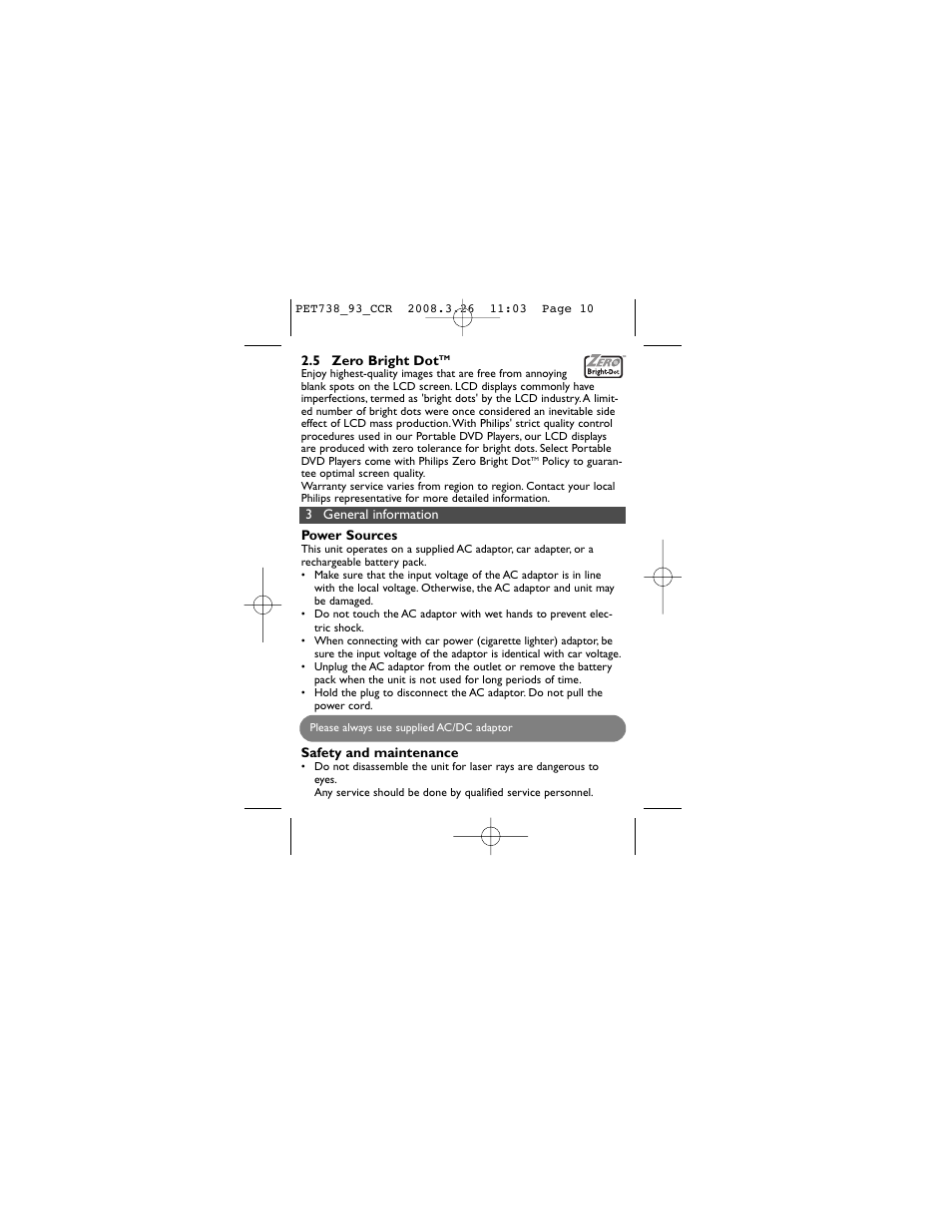Philips PET738 User Manual | Page 10 / 35