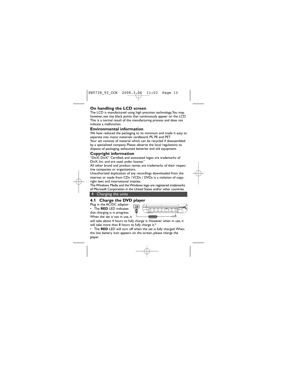 Philips PET738 User Manual | Page 13 / 35