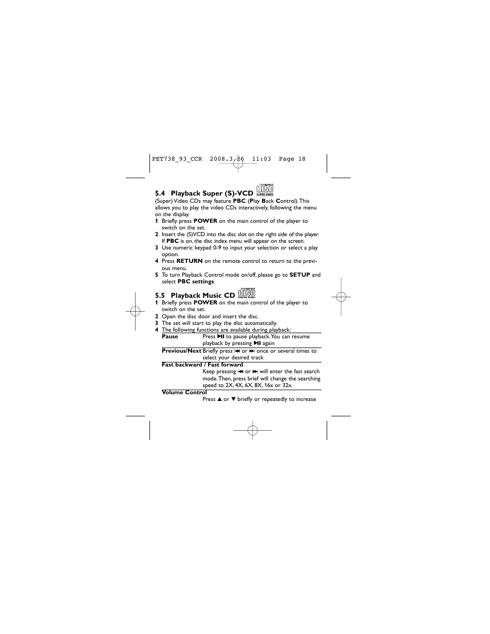 Philips PET738 User Manual | Page 18 / 35