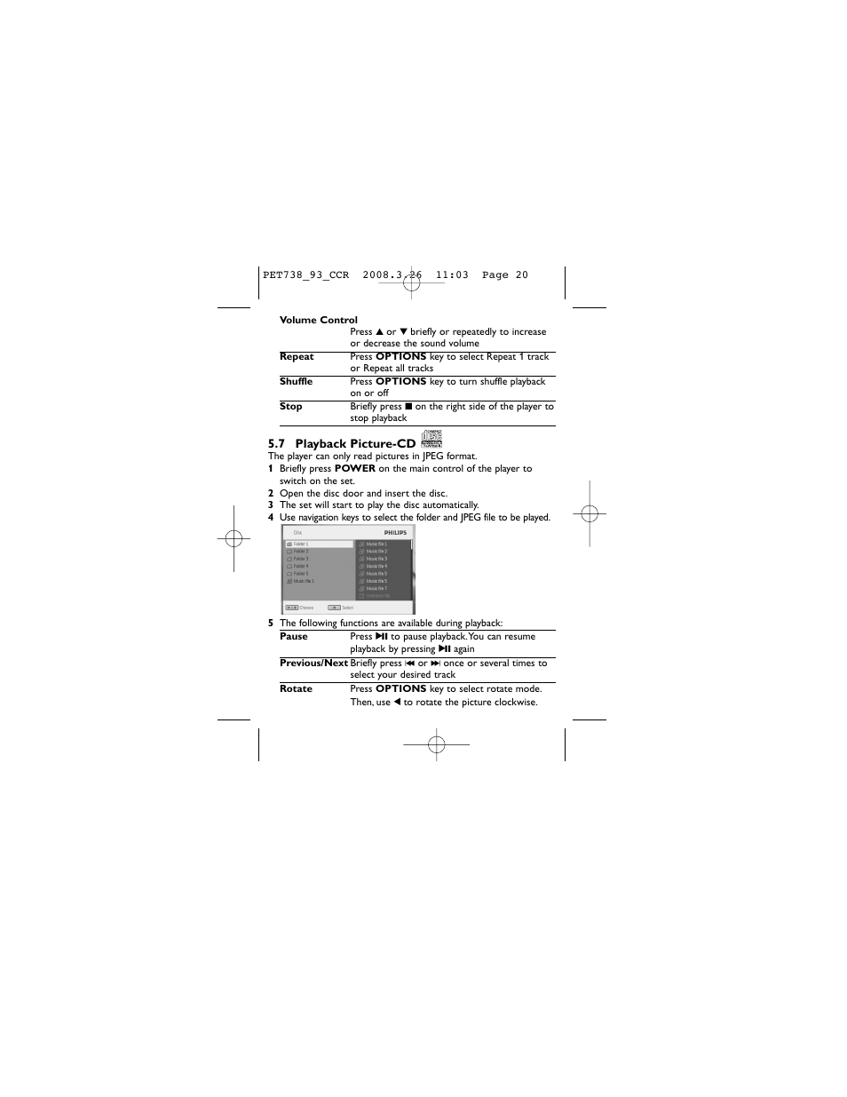 Philips PET738 User Manual | Page 20 / 35
