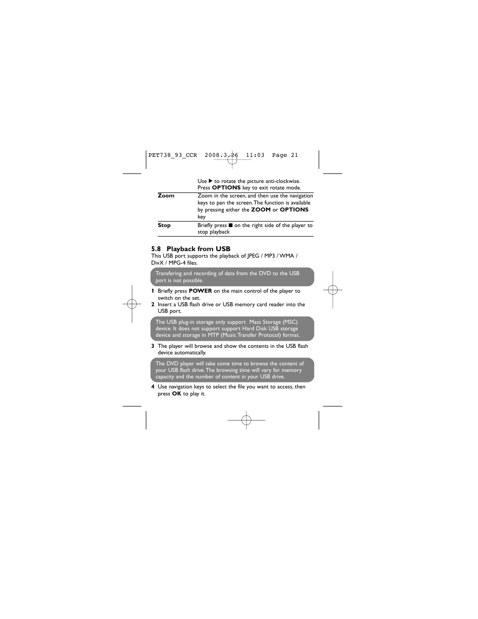 Philips PET738 User Manual | Page 21 / 35