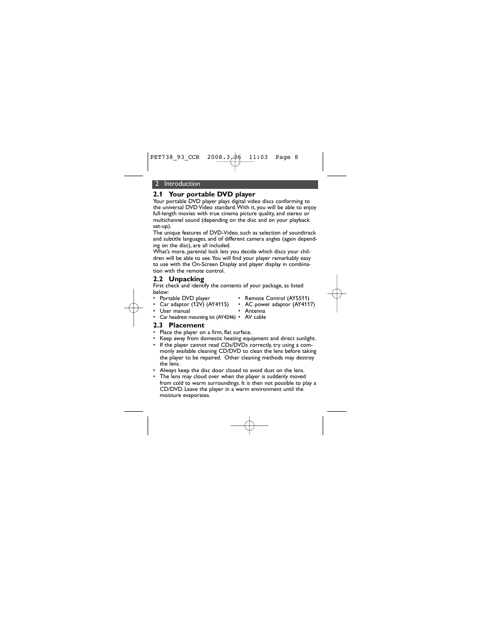 Philips PET738 User Manual | Page 8 / 35