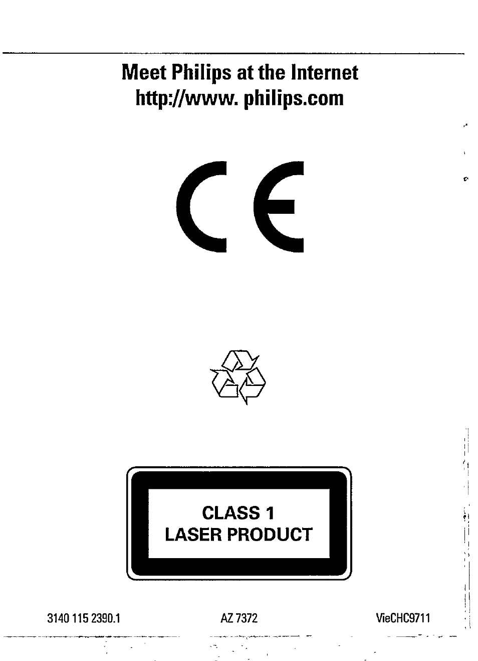 Philips AZ7372 User Manual | Page 20 / 20