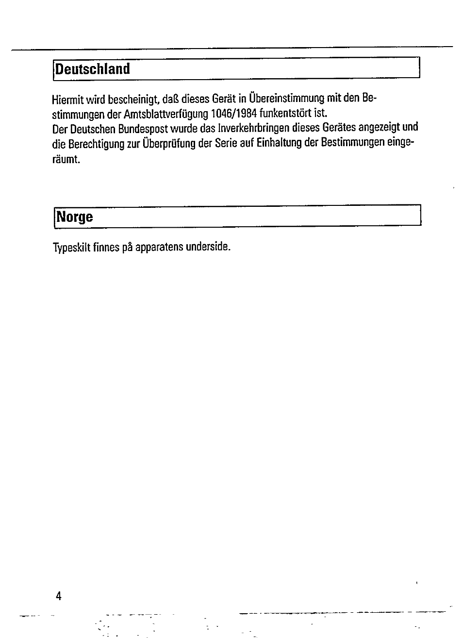 Deutschland, Norge | Philips AZ7372 User Manual | Page 4 / 20