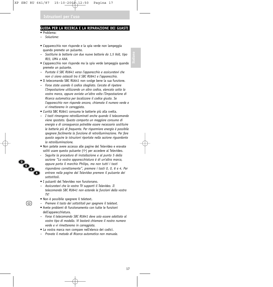 Philips RU641/87 User Manual | Page 17 / 80