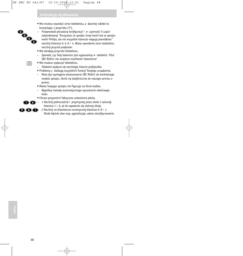 Philips RU641/87 User Manual | Page 68 / 80