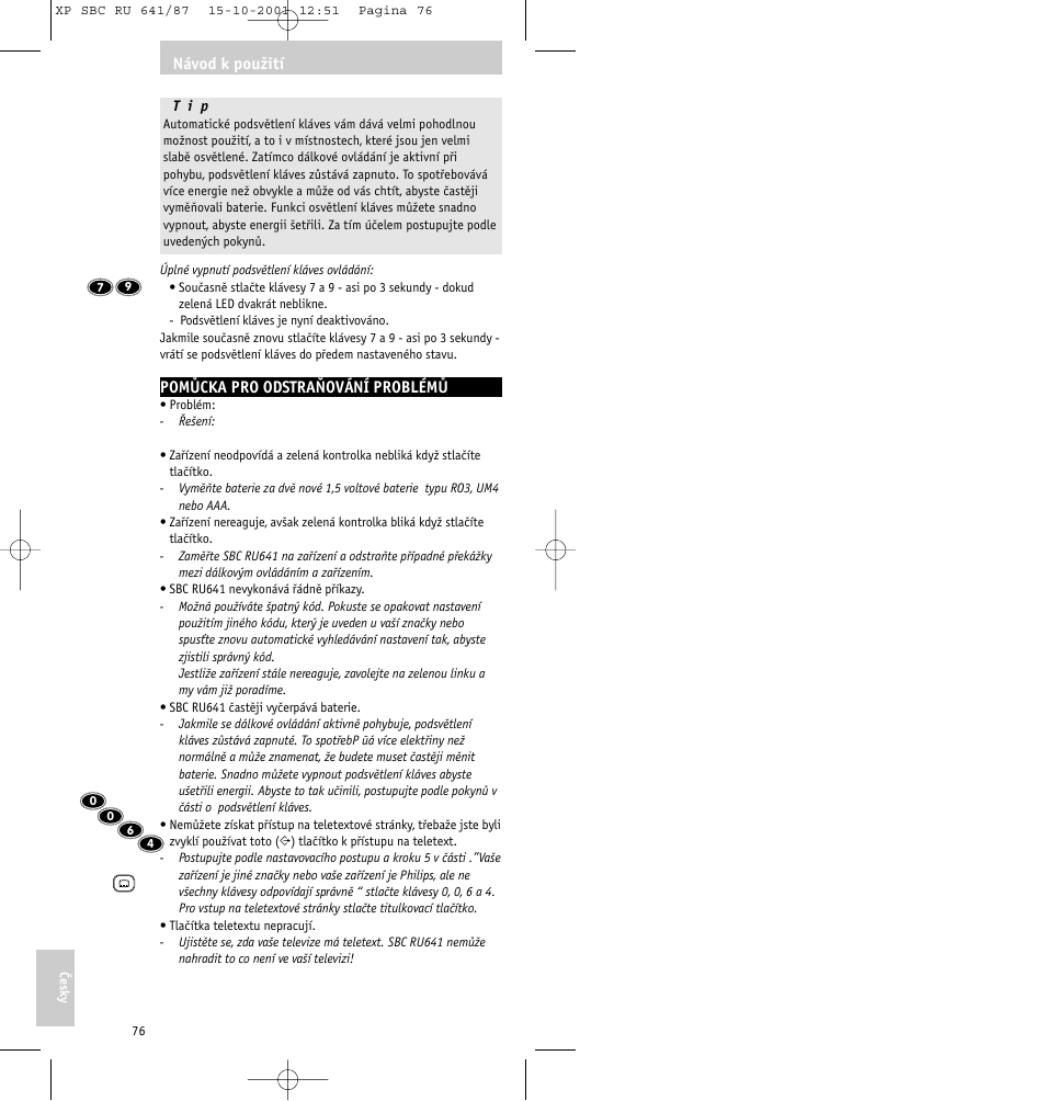 Philips RU641/87 User Manual | Page 76 / 80