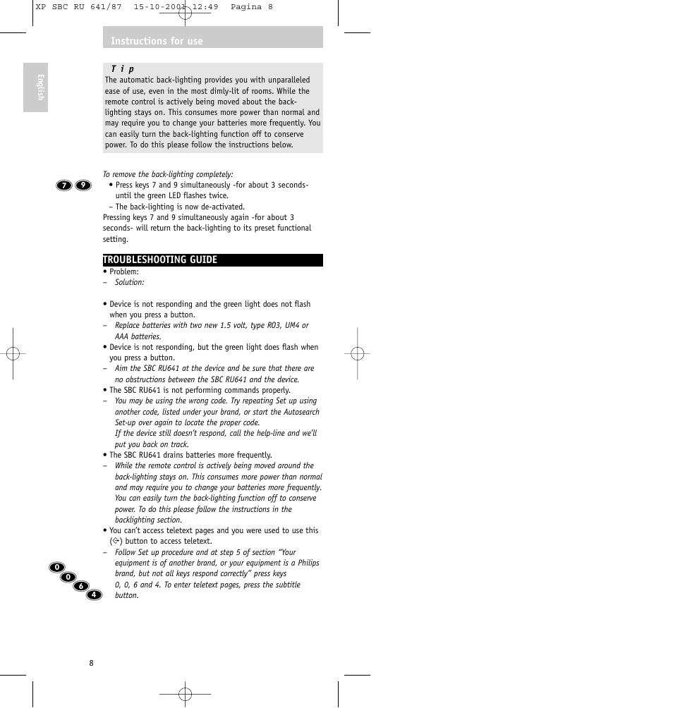 Philips RU641/87 User Manual | Page 8 / 80