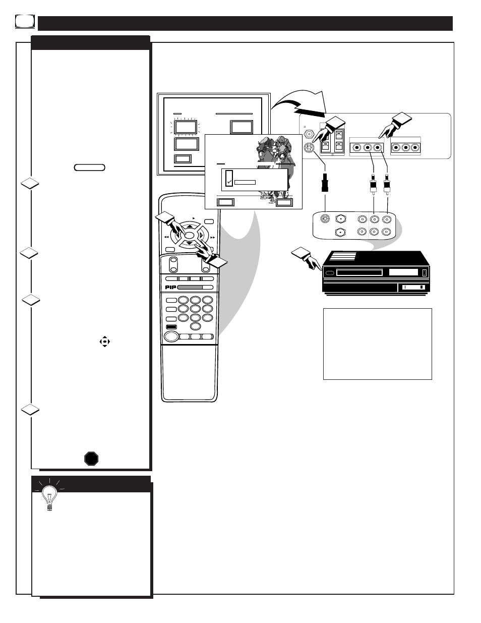 Sing the, Udio, Ideo | Nput, Acks, Continued, Mart | Philips 8P5431C User Manual | Page 26 / 50