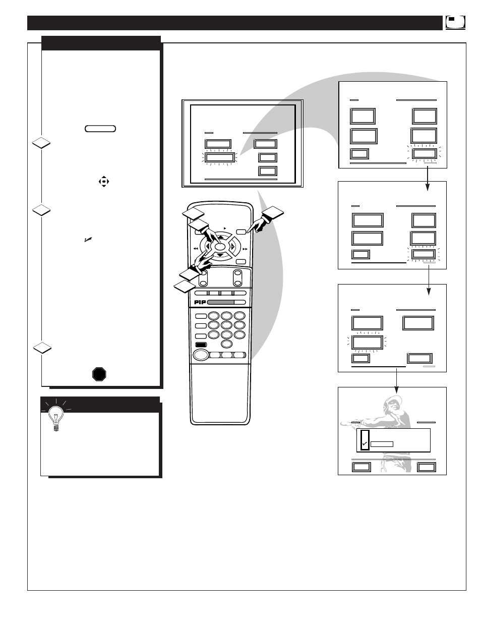 Electing the, Icture, Ource for | 12 3 s | Philips 8P5431C User Manual | Page 39 / 50