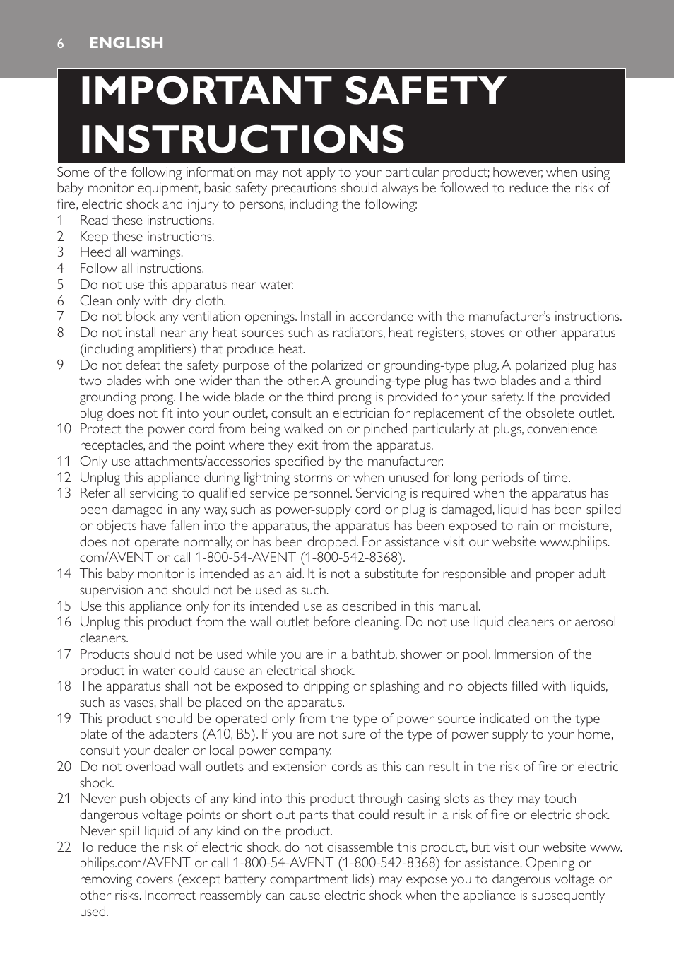 English, Important safety instructions | Philips SCD600 User Manual | Page 6 / 52