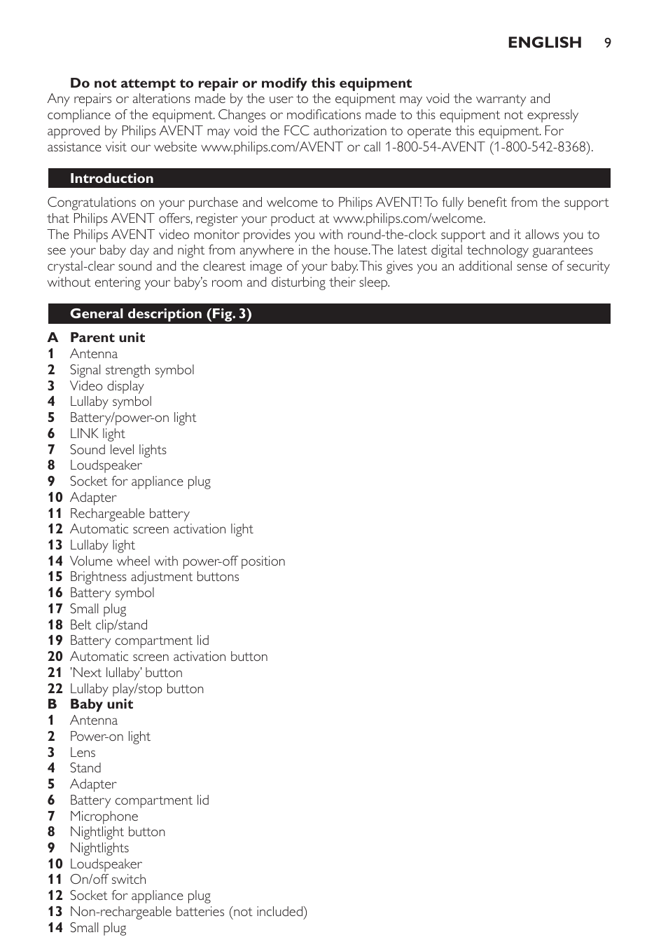 General description (fig. 3), Important | Philips SCD600 User Manual | Page 9 / 52