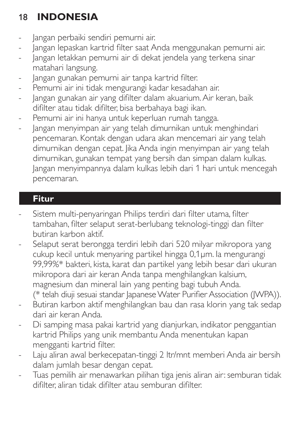 Philips WP3810 User Manual | Page 18 / 84