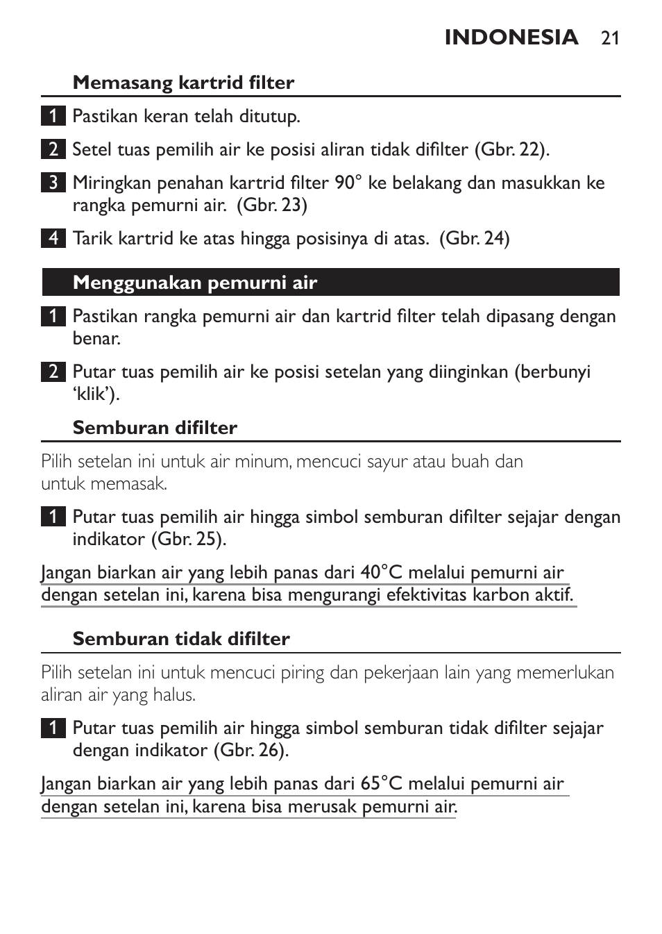 Philips WP3810 User Manual | Page 21 / 84