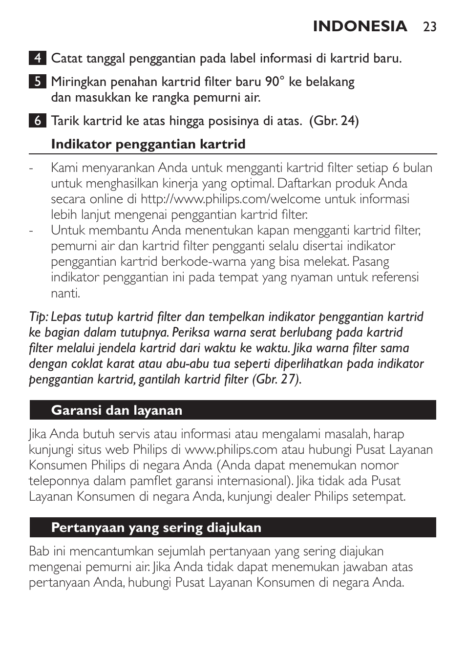 Philips WP3810 User Manual | Page 23 / 84