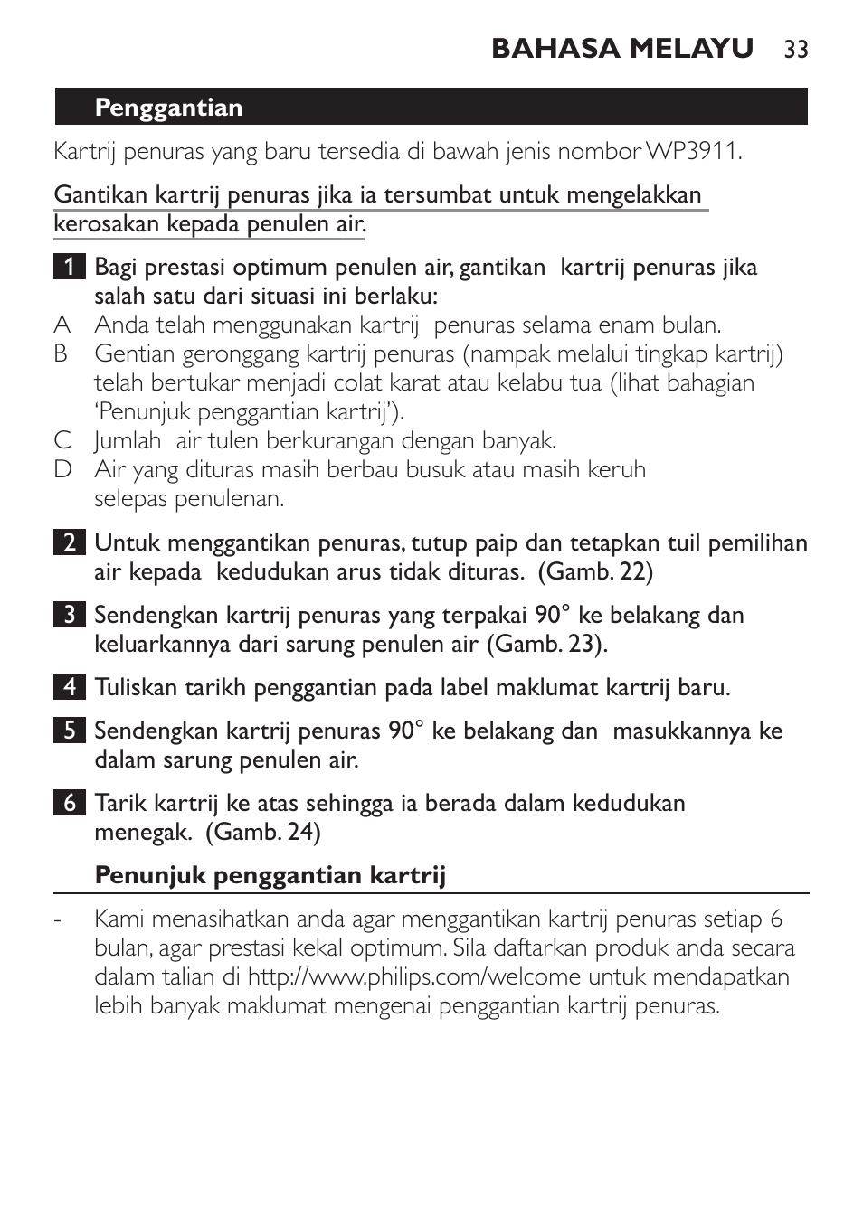 Philips WP3810 User Manual | Page 33 / 84