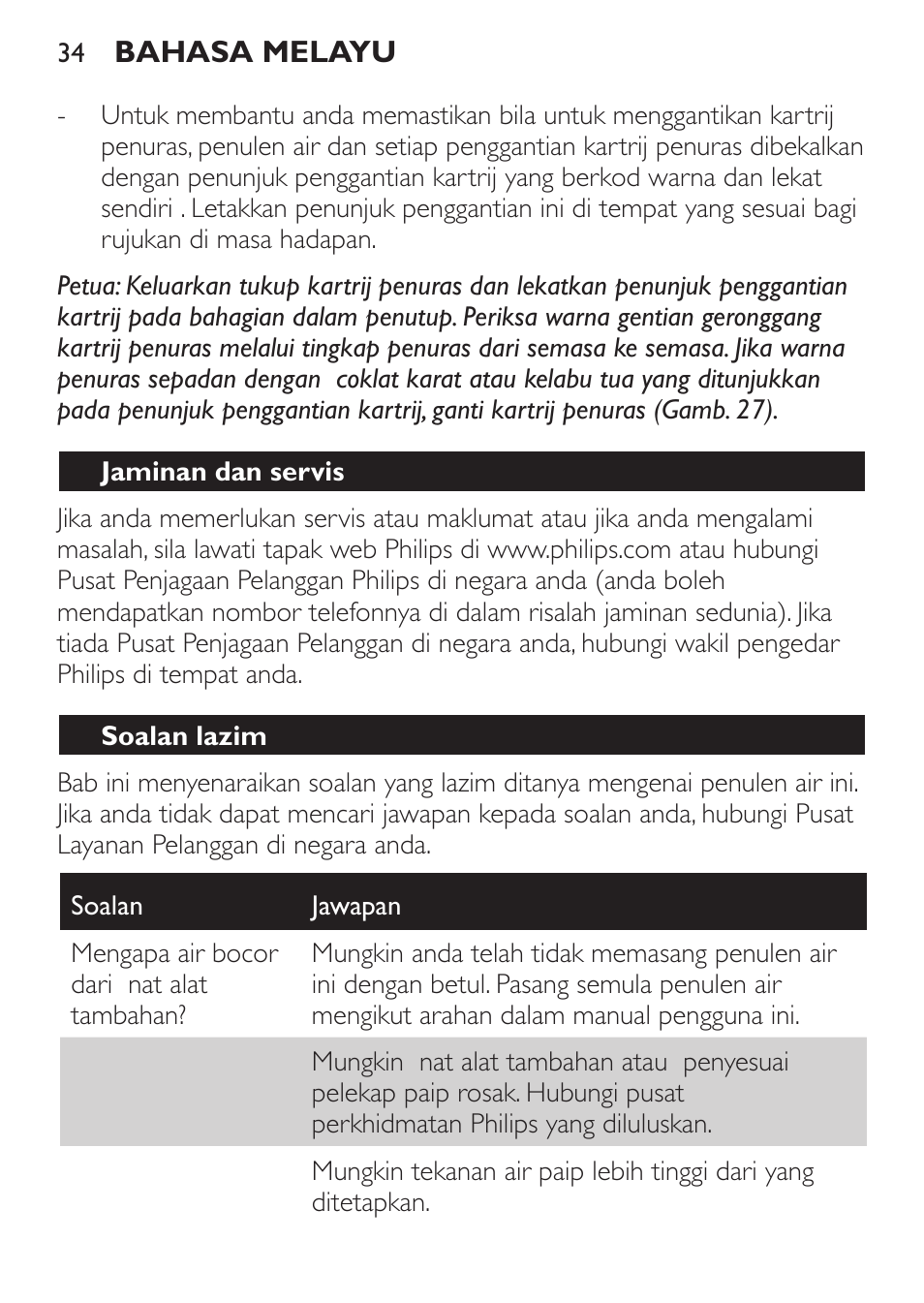 Philips WP3810 User Manual | Page 34 / 84