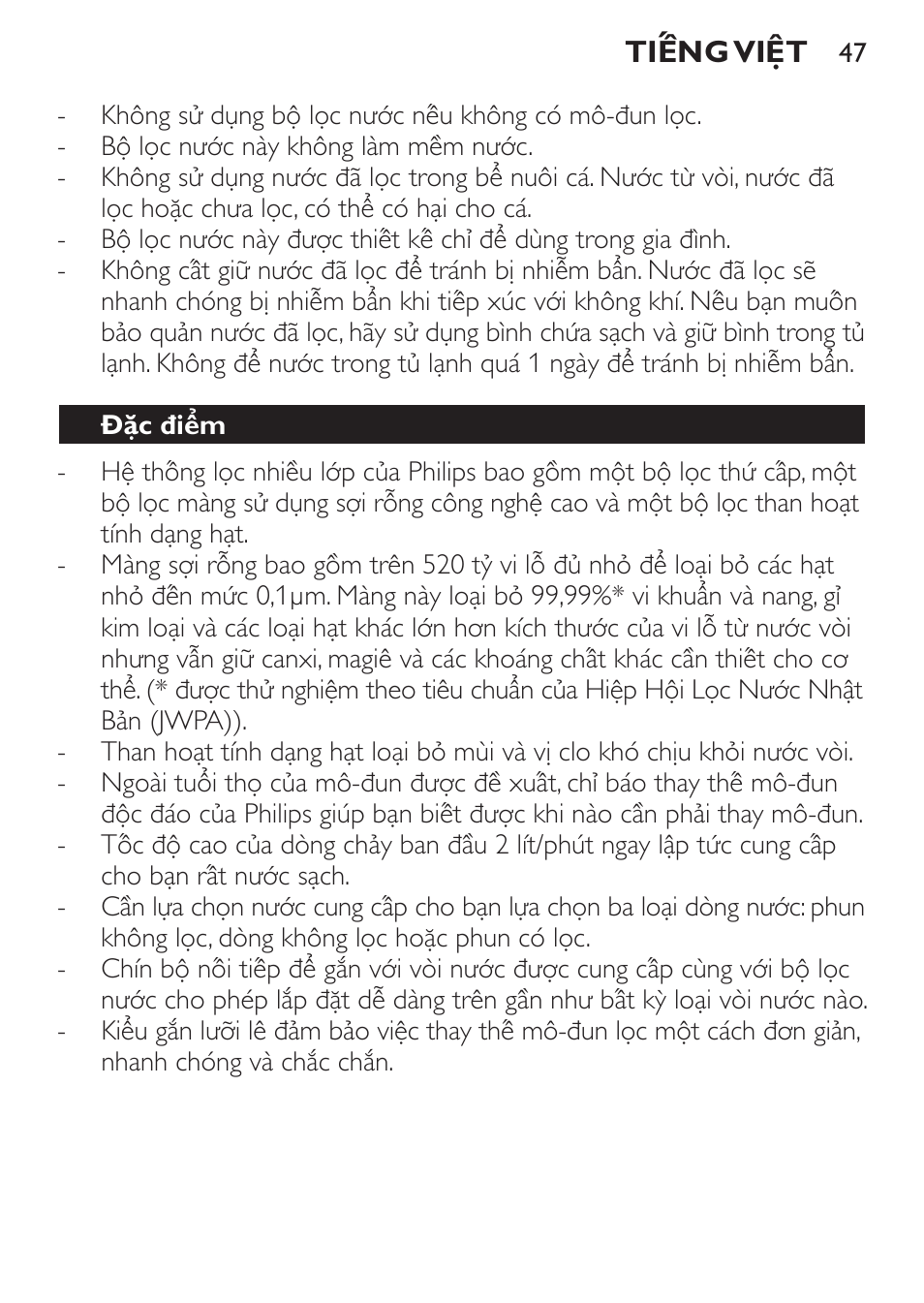 Philips WP3810 User Manual | Page 47 / 84