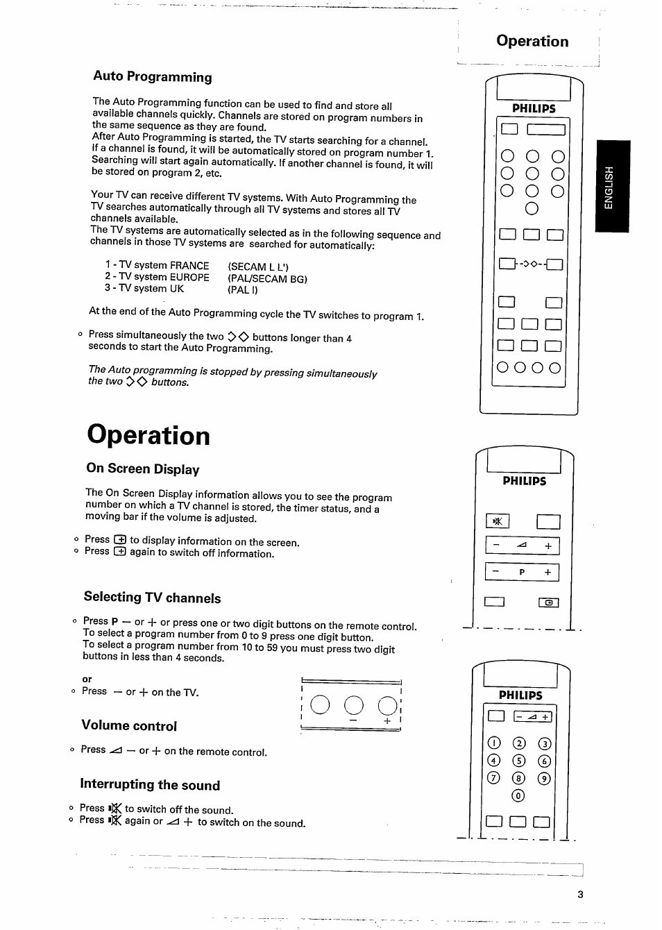 Operation, O o o | Philips 17AA3547 User Manual | Page 5 / 12