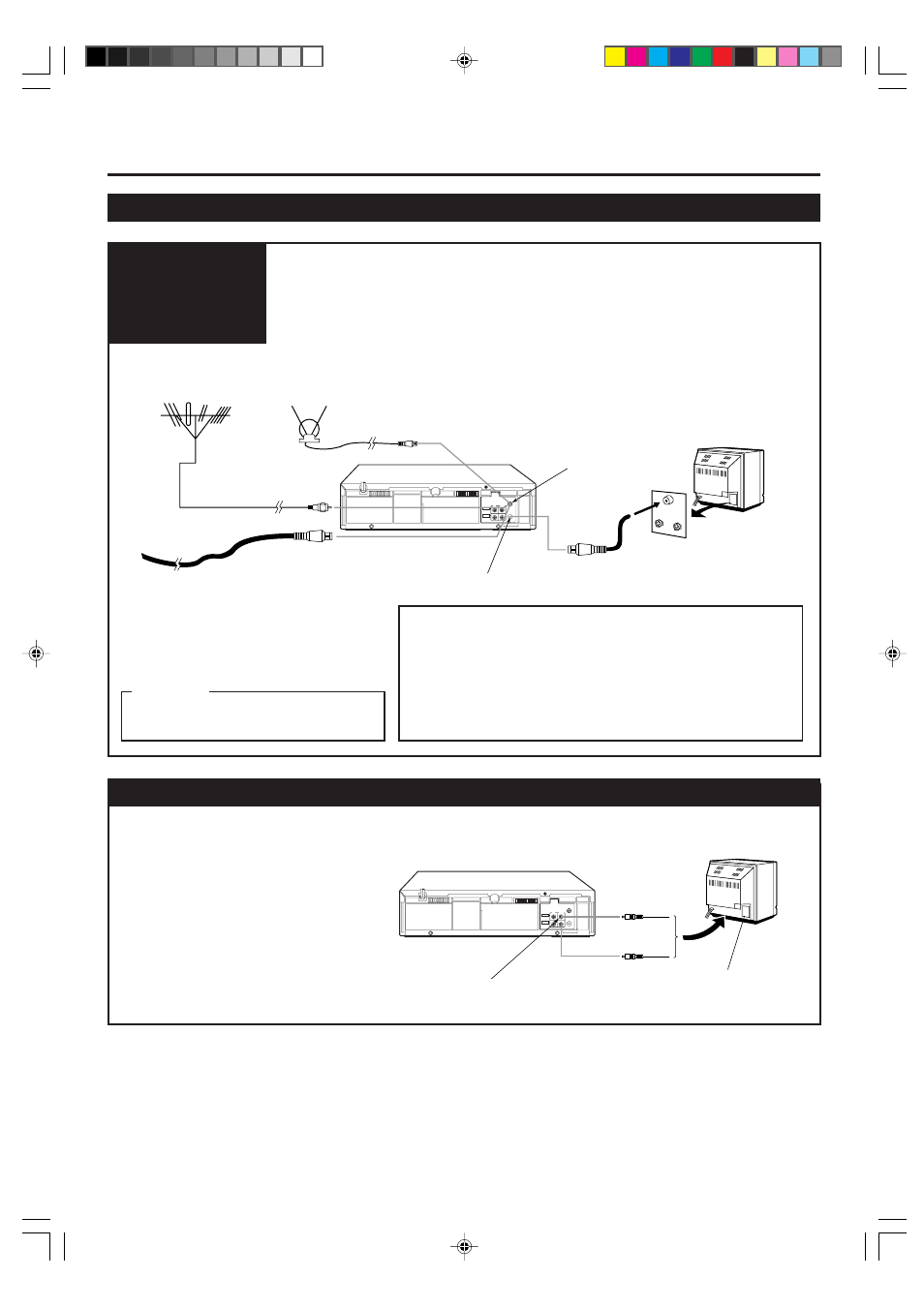 Connection diagram, Etting, Onnected | Vcr to tv connection, Vcr to av tv connection | Philips VR499/75 User Manual | Page 6 / 20