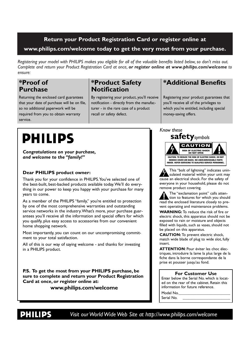 Safety, Proof of purchase, Product safety notification | Additional benefits | Philips STREAMIUN WACS7500 User Manual | Page 102 / 127