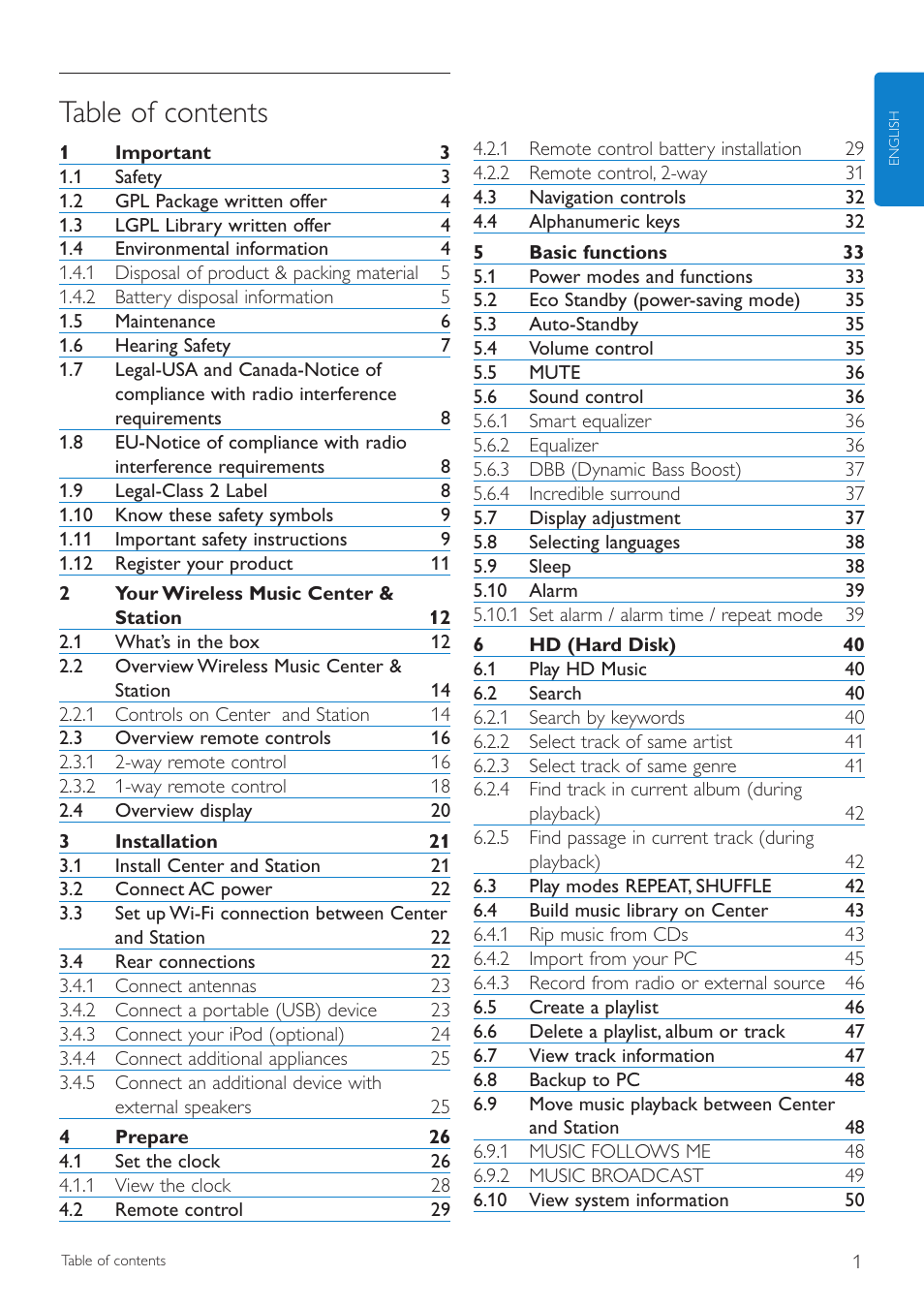 Philips STREAMIUN WACS7500 User Manual | Page 5 / 127