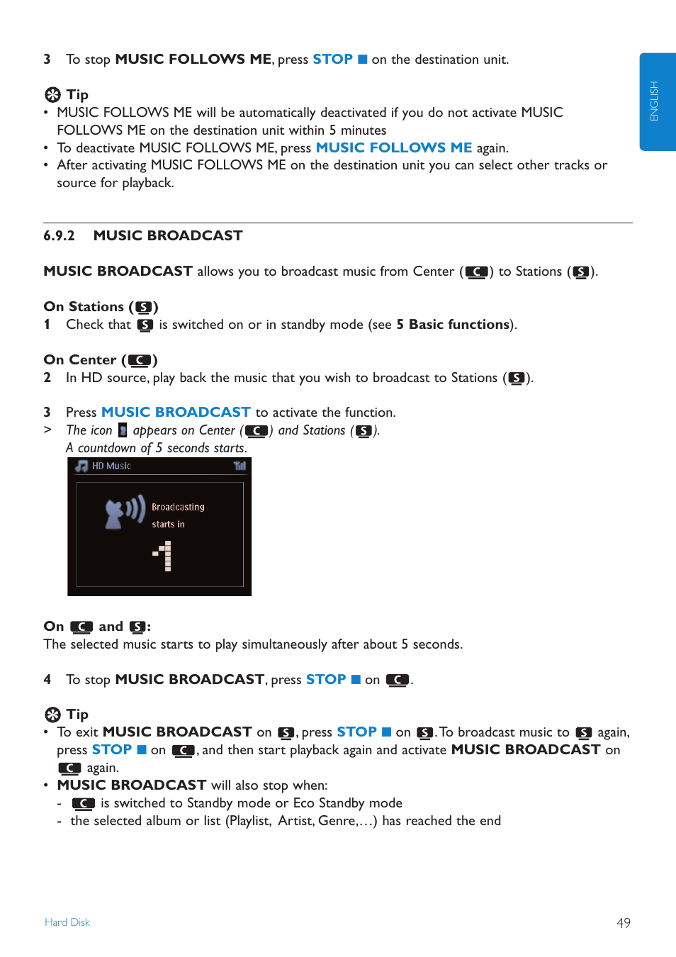 2 music broadcast, Music broadcast | Philips STREAMIUN WACS7500 User Manual | Page 53 / 127