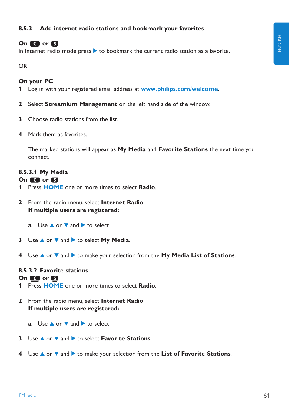 3 add internet radio sta | Philips STREAMIUN WACS7500 User Manual | Page 65 / 127