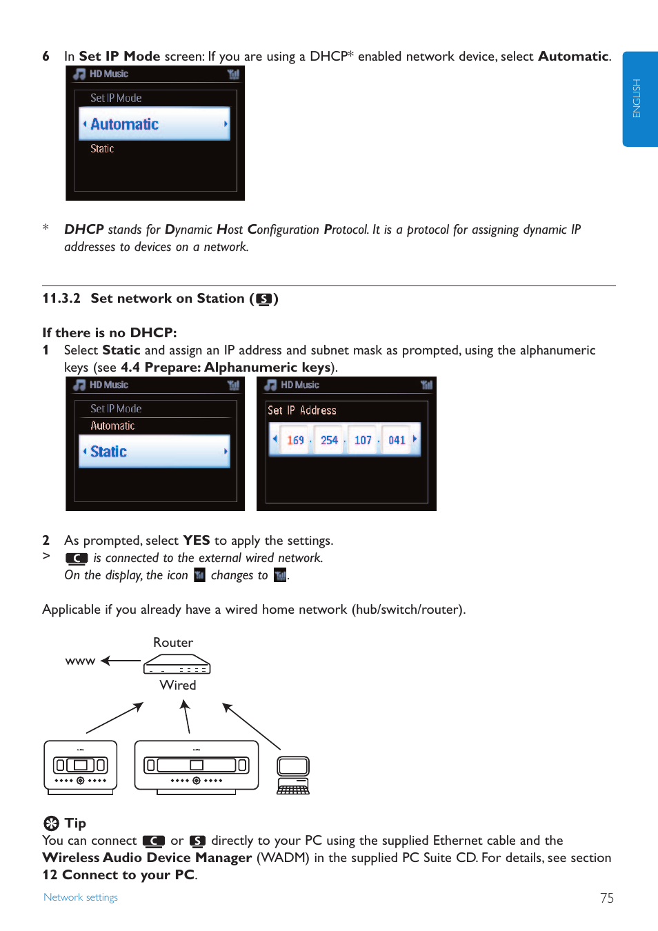 2 set network on station | Philips STREAMIUN WACS7500 User Manual | Page 79 / 127