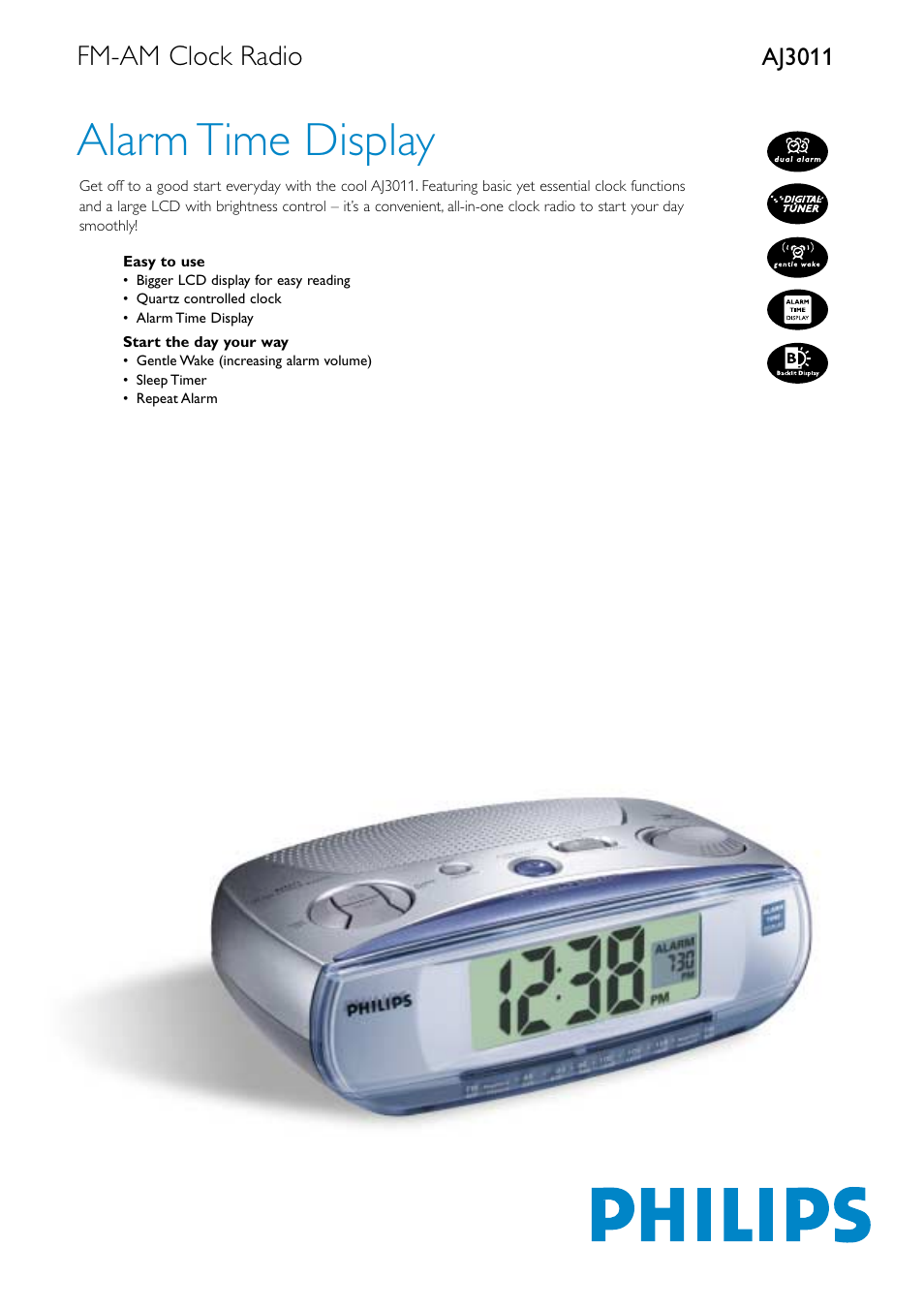 Philips AJ3011/04 User Manual | 2 pages