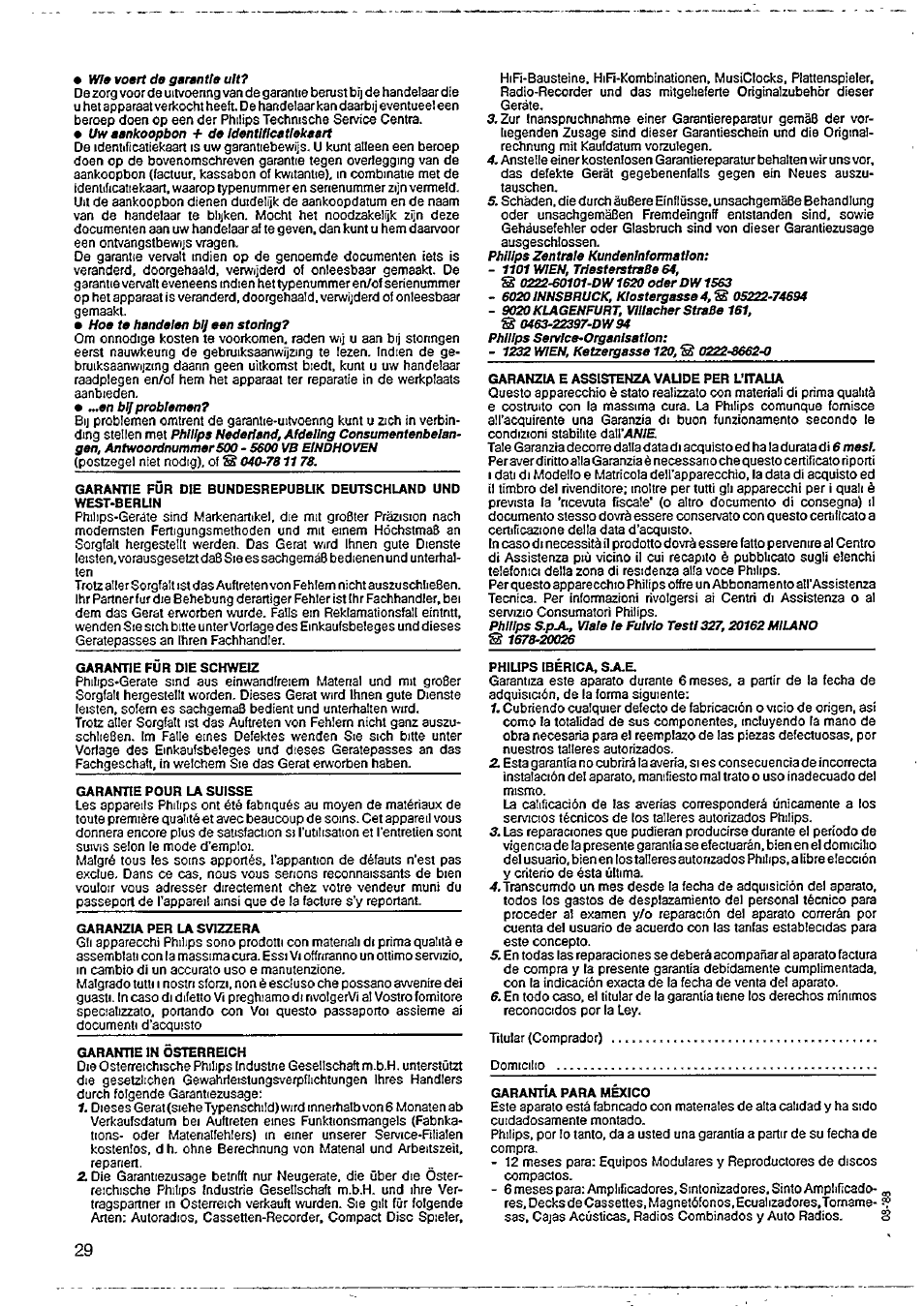 En bij problemen | Philips AW 7590 User Manual | Page 8 / 9